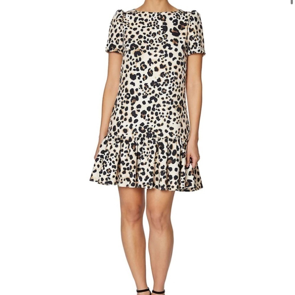 BETSEY Johnson Leopard Print Ruffle Dress
